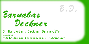 barnabas deckner business card